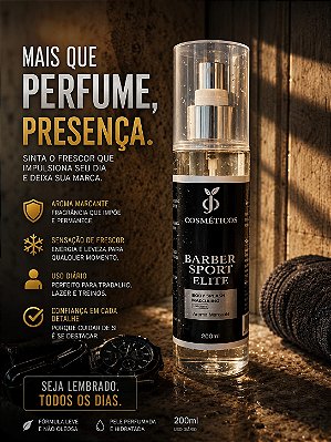 Body Splash Masculino Barber Sport Elite 200ml -OJ Cosméticos