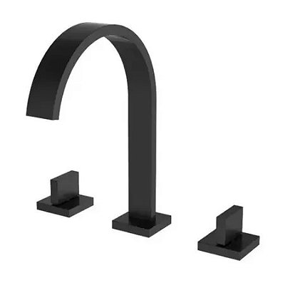 Misturador lavatório de mesa bica alta Preto Fosco