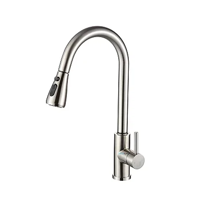 Torneira para cozinha tipo monocomando extraível escovada