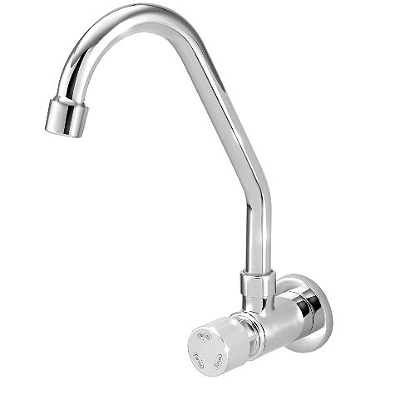 Torneira automática de parede para lavatório bica alta