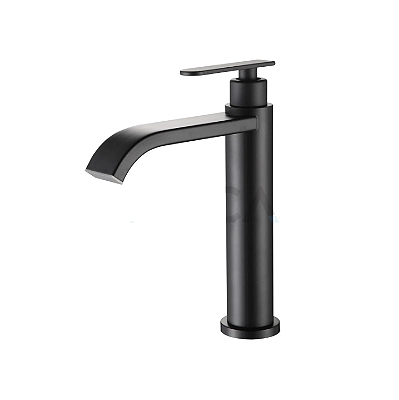 Torneira para banheiro bica baixa preta tipo cascata
