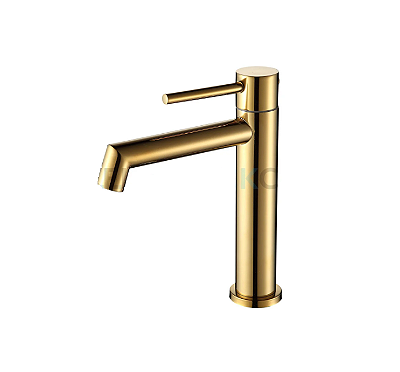 Torneira para banheiro em metal dourado