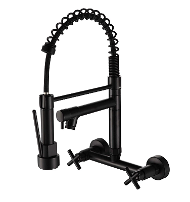 Misturador de parede para cozinha gourmet preto fosco