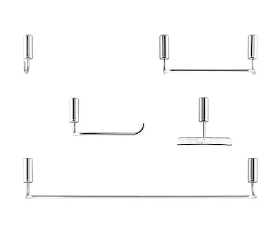 Kit de acessórios de parede para lavatório DocolIdea cromado