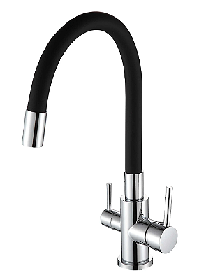 Torneira para cozinha tipo monocomando flexível com saída para filtro