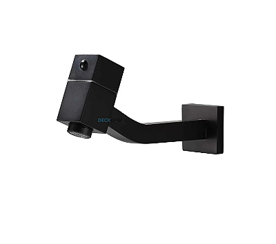 Torneira para banheiro de parede quadrada metal preto fosco