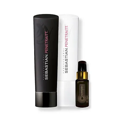 Kit Wella Sebastian Penetrait Shampoo 250ML + Máscara 150ML+ Dark Óleo 30ML