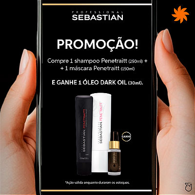 Kit Wella Sebastian Penetrait Shampoo + Máscara (Ganhe Dark Óleo 30ML)