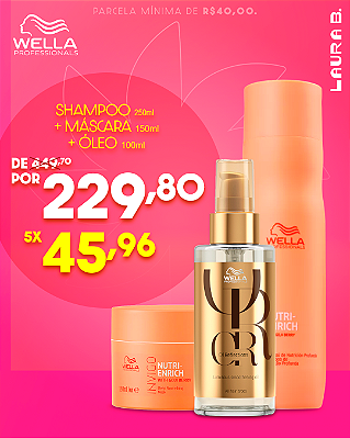 Kit Wella Nutri Enrich Shampo 250ml +máscara 150ml(Ganhe Óleo Oil Reflection 100ml)