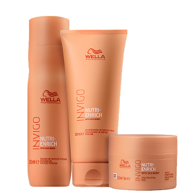 Kit Wella Nutri Enrich Shampo 250ml+Cond 200ml +máscara 150ml