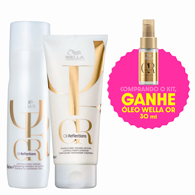Kit Wella Oil Reflections Shampo 250ml+Cond 200ml (Ganhe Óleo Oil Reflection 30ml)