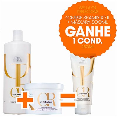 Kit Wella Oil Reflections Shampo 1L+Máscara 500ML+(Ganhe Cond 200ml)