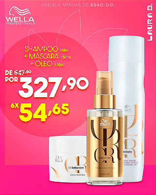 Kit Wella Oil Reflections Shampoo 250ml + Máscara 150ml (Ganhe Óleo Oil Reflections 100ml)