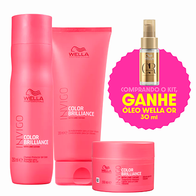 Kit Wella Color brilliance Shampo 250ml+Cond 200ml +máscara 150ml(Ganhe óleo 30ml)