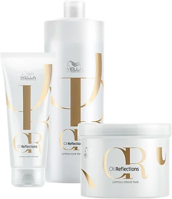 Kit Wella Oil Reflections Shampo 1L+Máscara 500ML+Cond 200ML