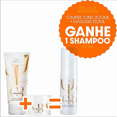 Kit Wella Oil Reflections Cond 200ml + Máscara 150ml (Ganhe Shampo 250ml)
