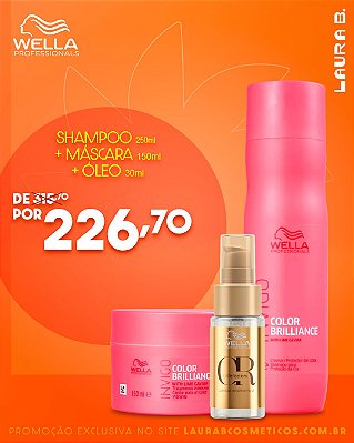 Kit Wella Color brilliance Shampo 250ml+Máscara 150ml+Oleo Oil Reflection 30ML