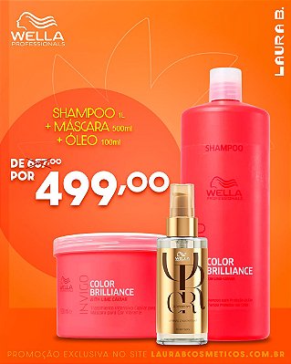 Kit Wella Color Brilliance Shampo 1l +Máscara 500ml+Oleo Oil Reflections 100ML