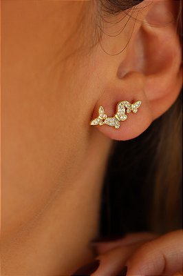 Brinco Earcuff Mini Borboletas