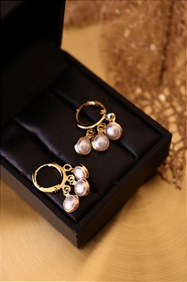 Brinco de argola Pérola tripla