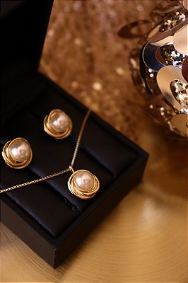 Conjunto Royal Pérola Ouro