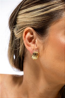 Brinco Oval Trabalhado