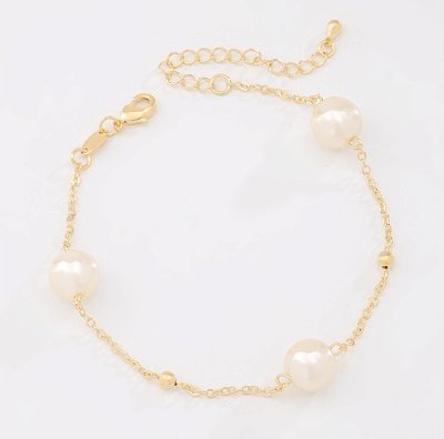 Pulseira de Peróla e Bolinhas