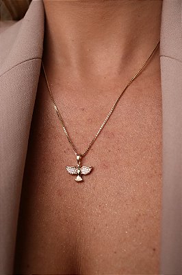 Colar Espírito Santo Banhado a Ouro 18k