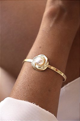 Bracelete Com Nozinho e Pérola