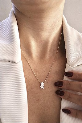 Colar Filhos Madrepérola Banho Ouro 18k