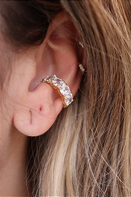 Pré-venda Piercing de Pressão Cravejado em Zircônia