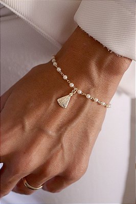 Pulseira Nossa Senhora Aparecida Banho de Ouro 18K