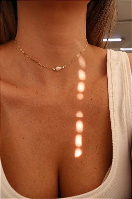 Chocker Pérola Barroca Banhada a Ouro 18k