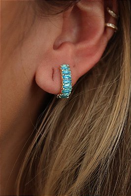 Brinco Meia Argola Banhado Ouro 18k