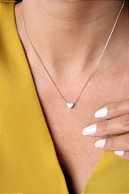 Colar Pingente Coração Banhado a Ouro 18k