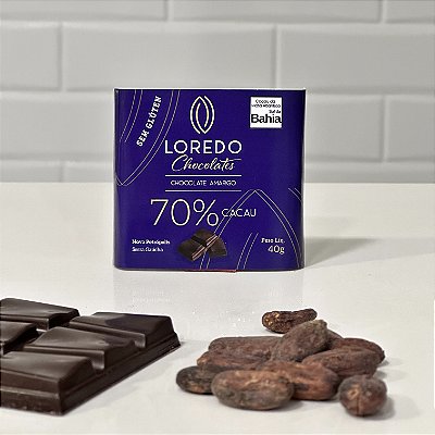 Chocolate amargo 70% cacau - Origem Bahia