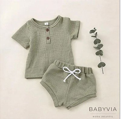 Conjunto de algodão verde