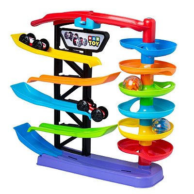 Brinquedo Montar Pista Corrida Carrinho Bola Racing Tower