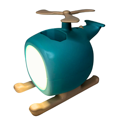 Mini Luminária Mesa Decorativa Helicóptero de Led Cabo Ubs