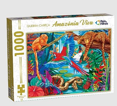 Quebra Cabeça 1000 Peças Amazõnia Viva Animais Floresta