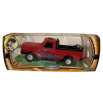 Miniatura de Carro Antigo Pickup Sport Vermelha Escala 1:24