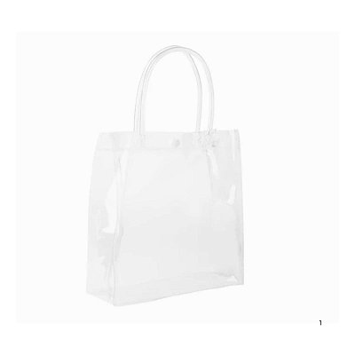 Sacola Bolsa Sacolão Pvc Cristal Transparente Praia Clube