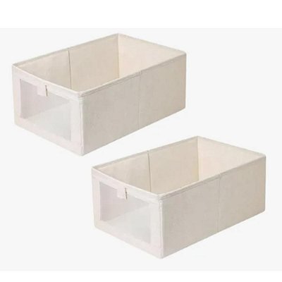Kit 2 Caixas Organizadoras Dobráveis com Visor Transparente