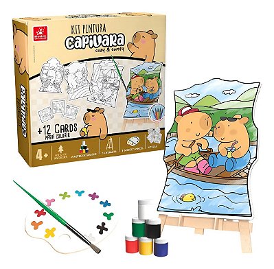 Kit Pintura Infantil Capivara Cozy & Comfy 12 Cards