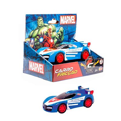 Carrinho De Fricção Capitão America Marvel Azul 13 cm - EBN