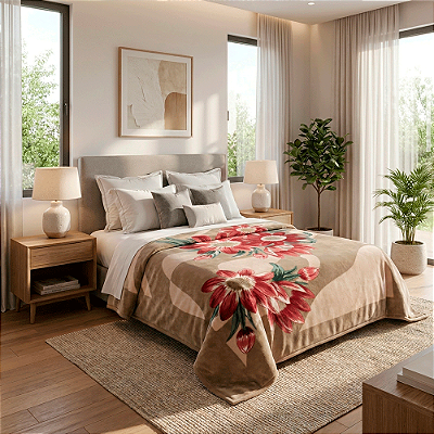 Cobertor Kyor Plus Perugia Bege 1,80x2,20m -Ternille Jolitex