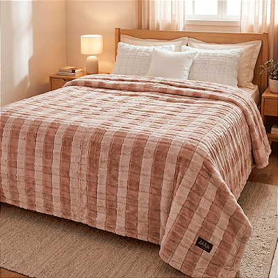 Cobertor Casal Lili Katz Art Deco Rose 2,20M X 2,40M Jolitex