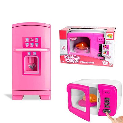 Kit Infantil Mania de Casa Geladeira + Micro-ondas Brinquedo