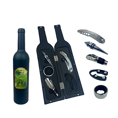 Kit Vinho Luxo Hoyle 5 Peças – Saca Rolhas Metálico Premium