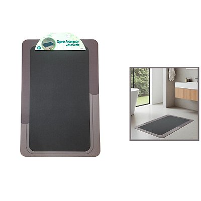 Kit 2 Tapetes Banheiro Marrom Antiderrapante e Absorvente